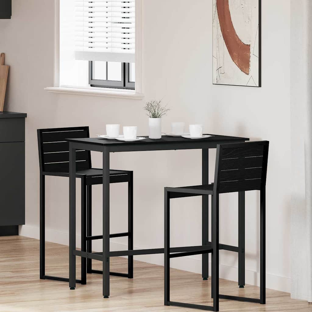 vidaXL stół Czarny Dąb 100 x 50 x 90,5 cm Drewno inżynieryjne i stal