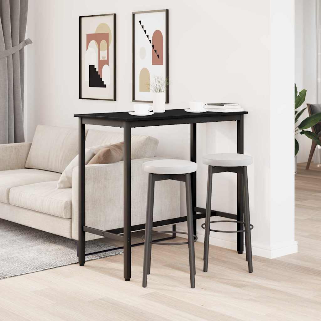 vidaXL stół Czarny Dąb 100 x 50 x 90,5 cm Drewno inżynieryjne i stal