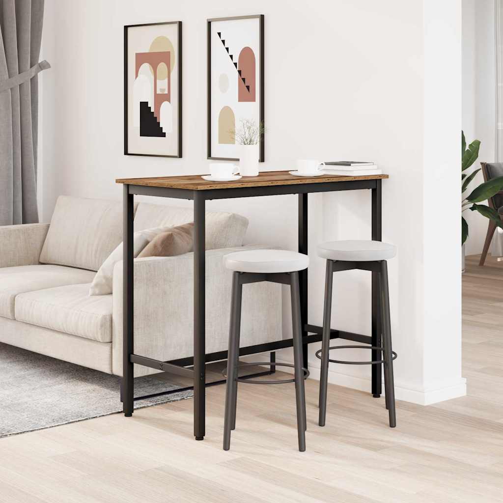 vidaXL stół Stare drewno 100 x 50 x 90,5 cm Drewno inżynieryjne i stal