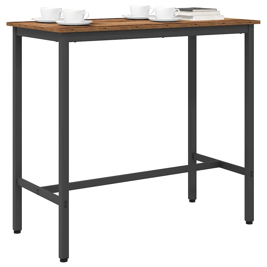 vidaXL stół Stare drewno 100 x 50 x 90,5 cm Drewno inżynieryjne i stal
