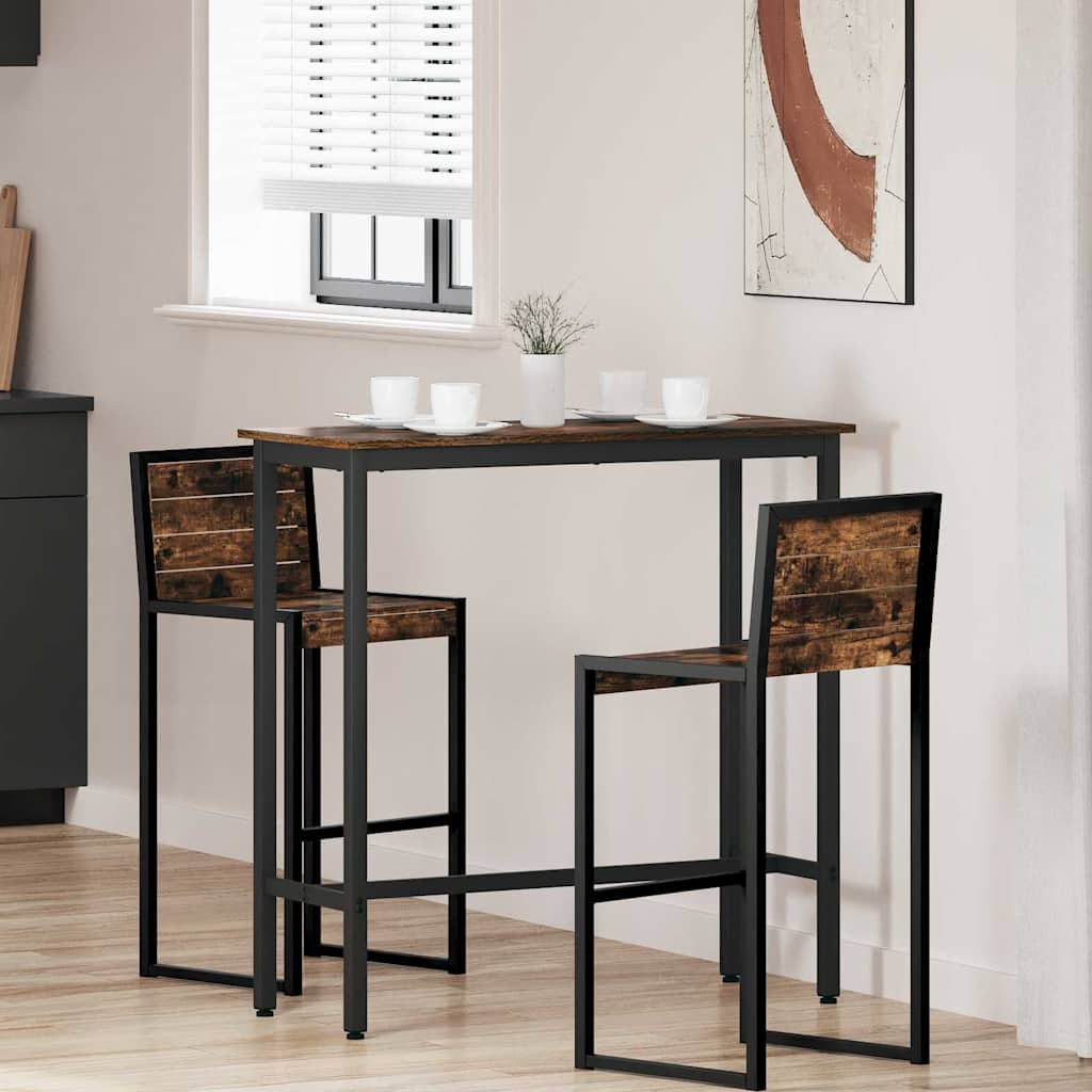 vidaXL stół Dąb wędzony 100 x 40 x 100,5 cm Drewno inżynieryjne i stal