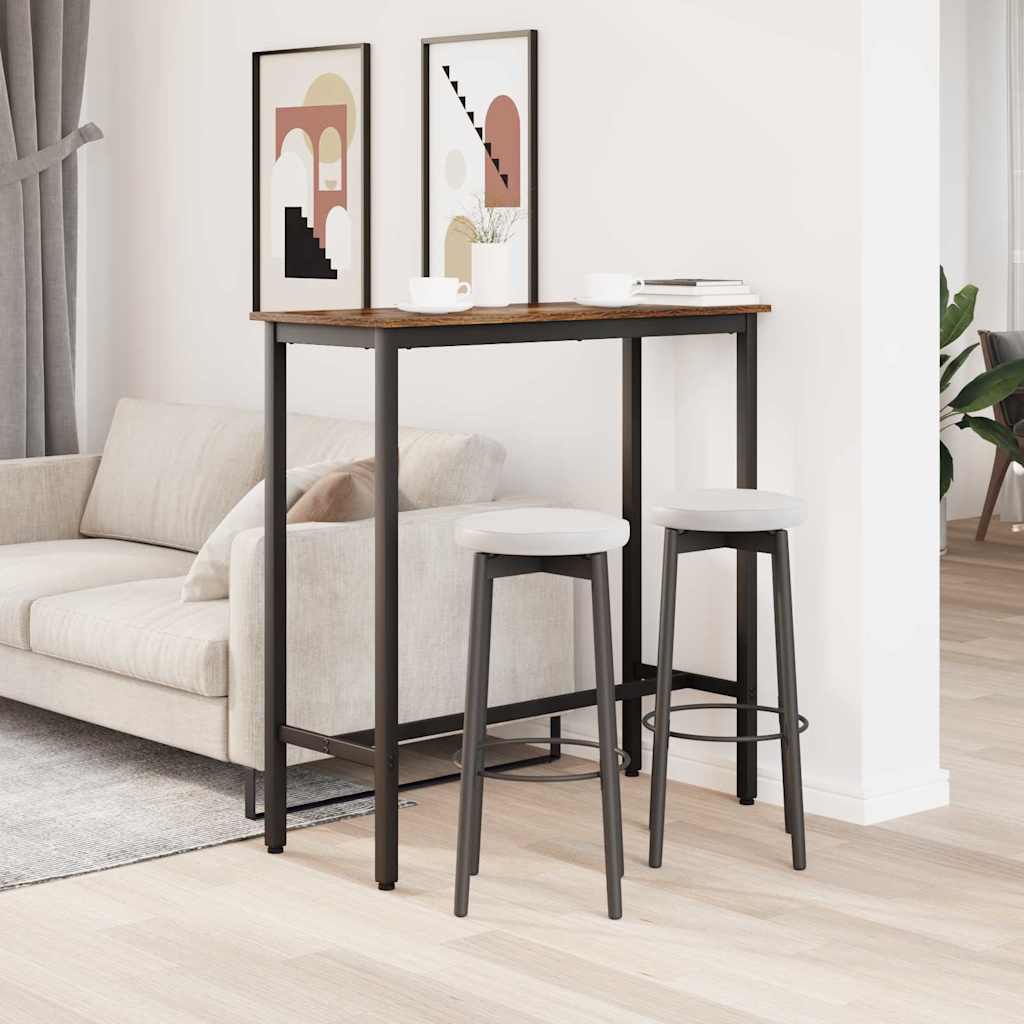 vidaXL stół Dąb wędzony 100 x 40 x 100,5 cm Drewno inżynieryjne i stal
