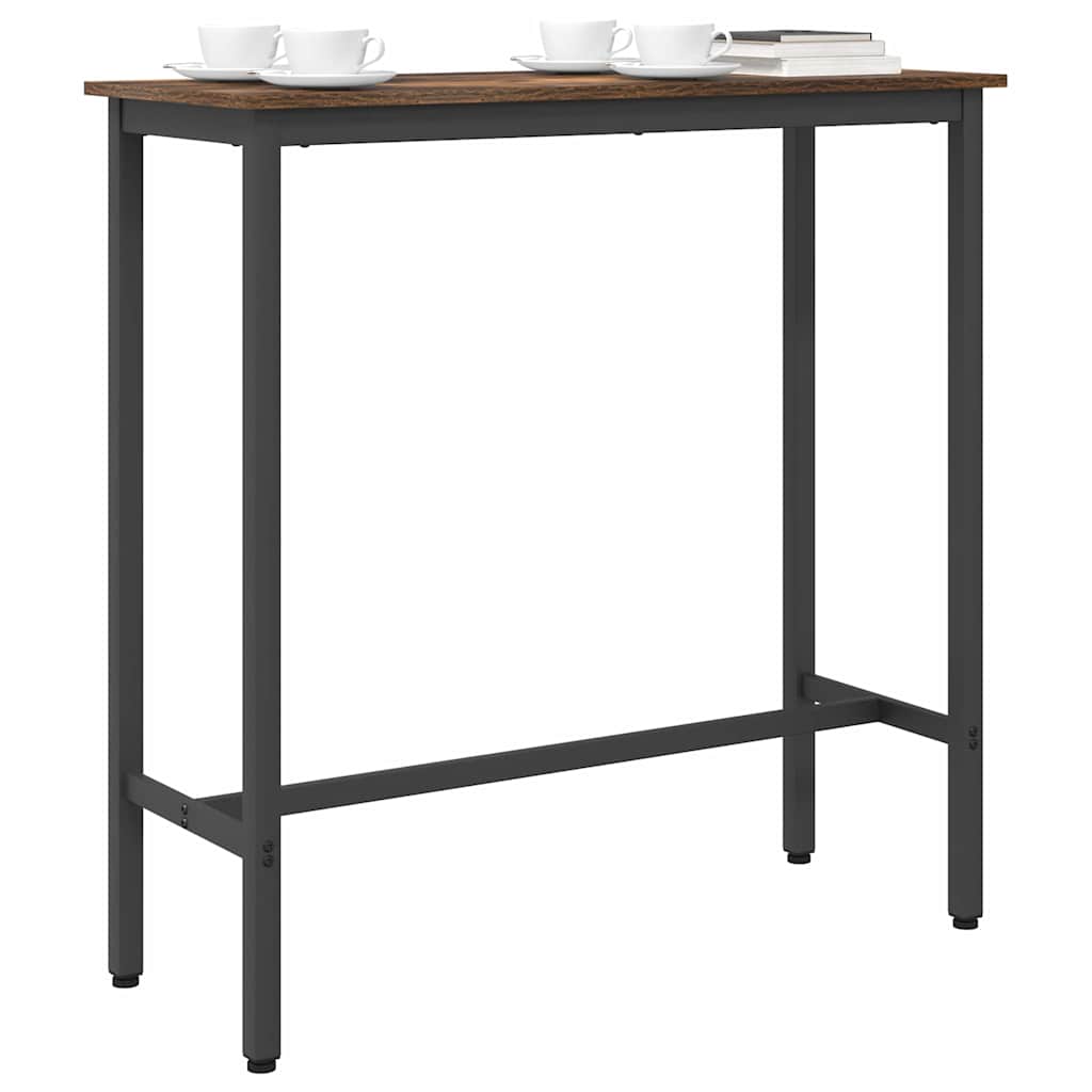 vidaXL stół Dąb wędzony 100 x 40 x 100,5 cm Drewno inżynieryjne i stal