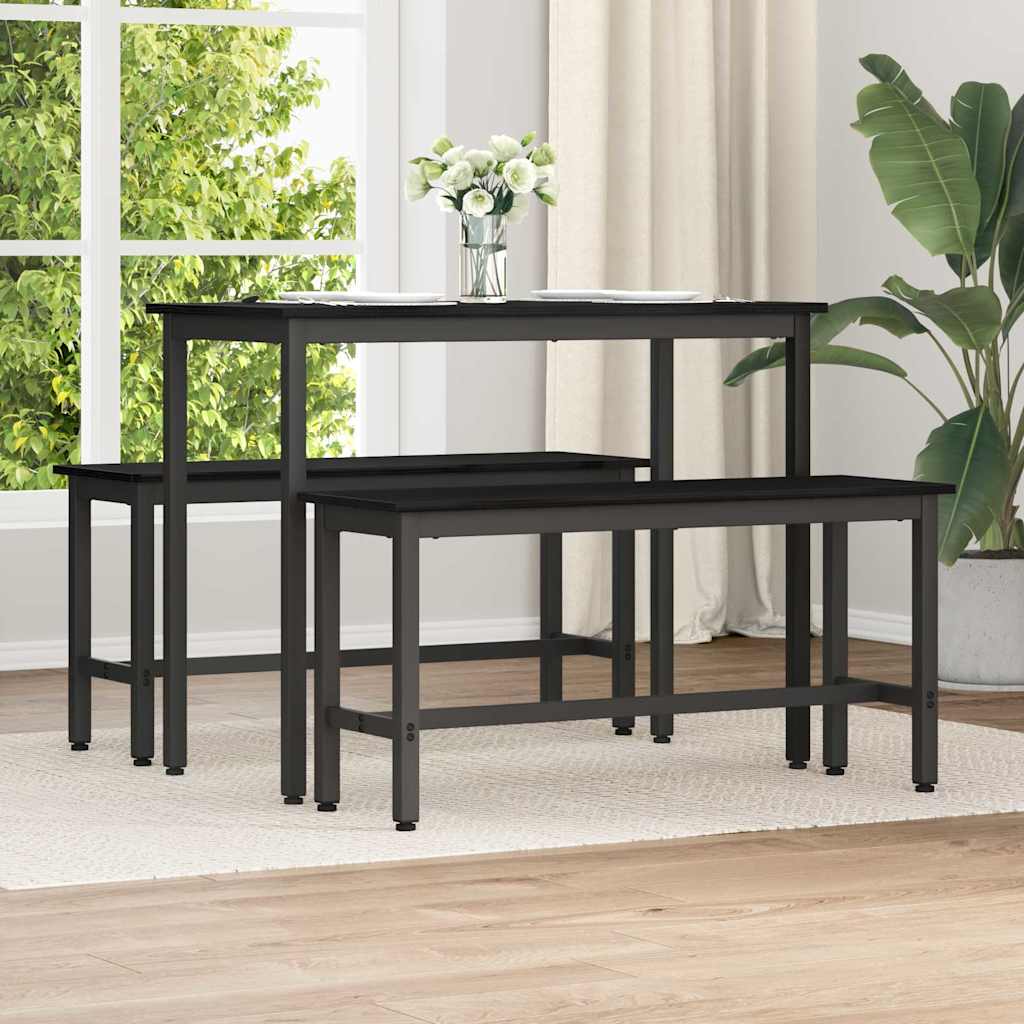 vidaXL Ławka jadalniana 2 pcs Czarny Dąb 100 x 32,5 x 48,5 cm