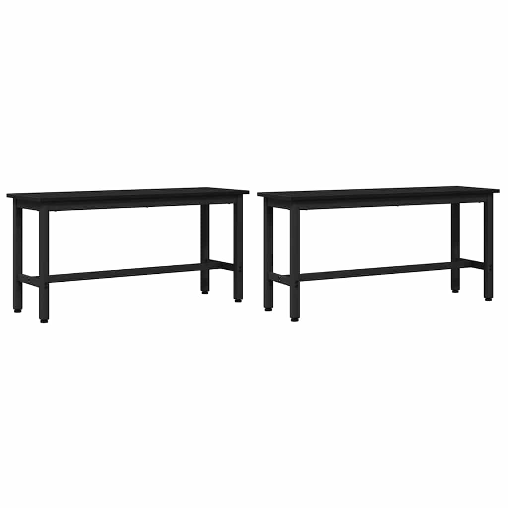 vidaXL Ławka jadalniana 2 pcs Czarny Dąb 100 x 32,5 x 48,5 cm