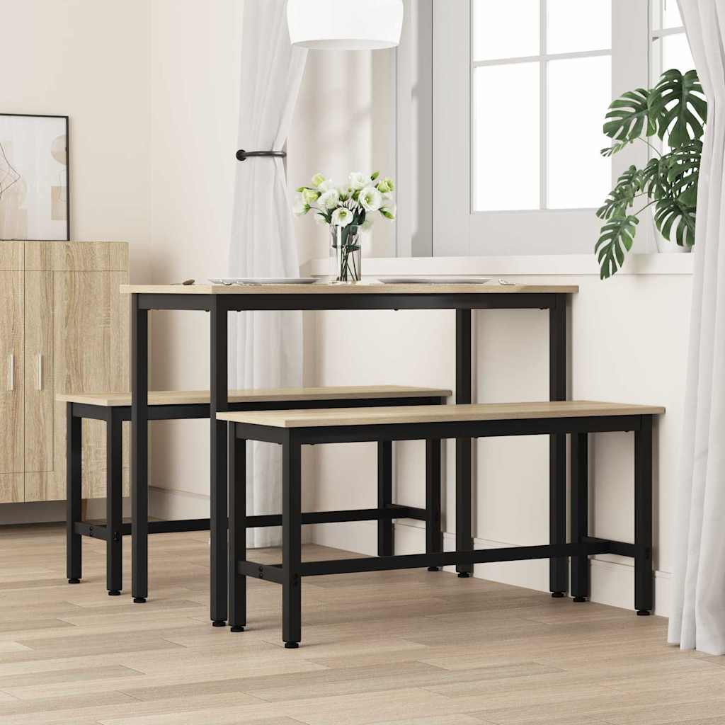 vidaXL Ławka jadalniana 2 pcs Dąb Sonoma 100 x 32,5 x 48,5 cm
