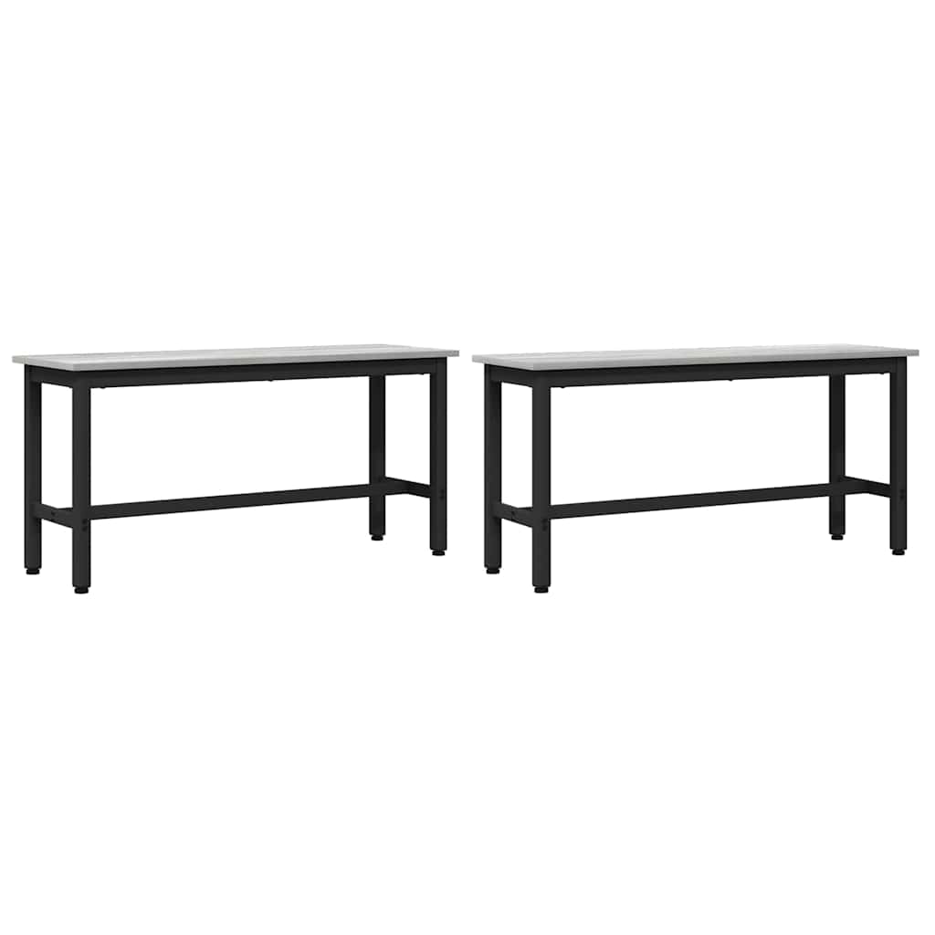 vidaXL Ławka jadalniana 2 pcs Szary Sonoma 100 x 32,5 x 48,5 cm