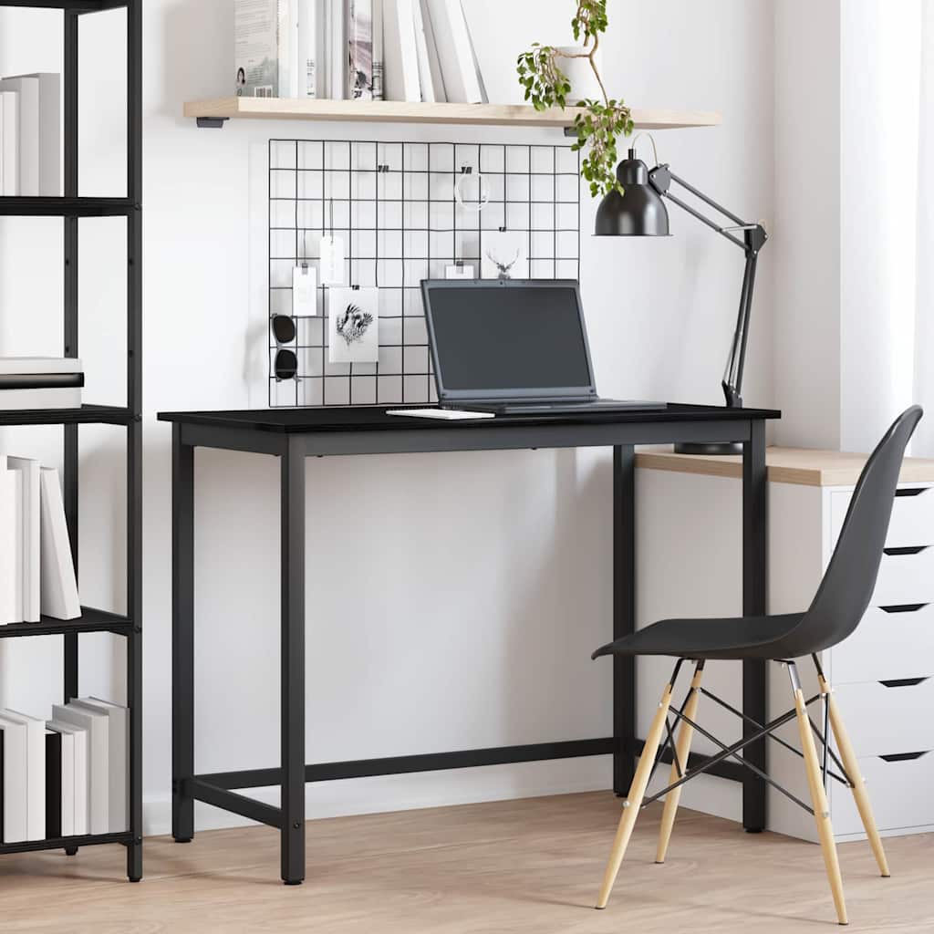 vidaXL stół Czarny Dąb 80 x 50 x 76,5 cm Drewno inżynieryjne i stal