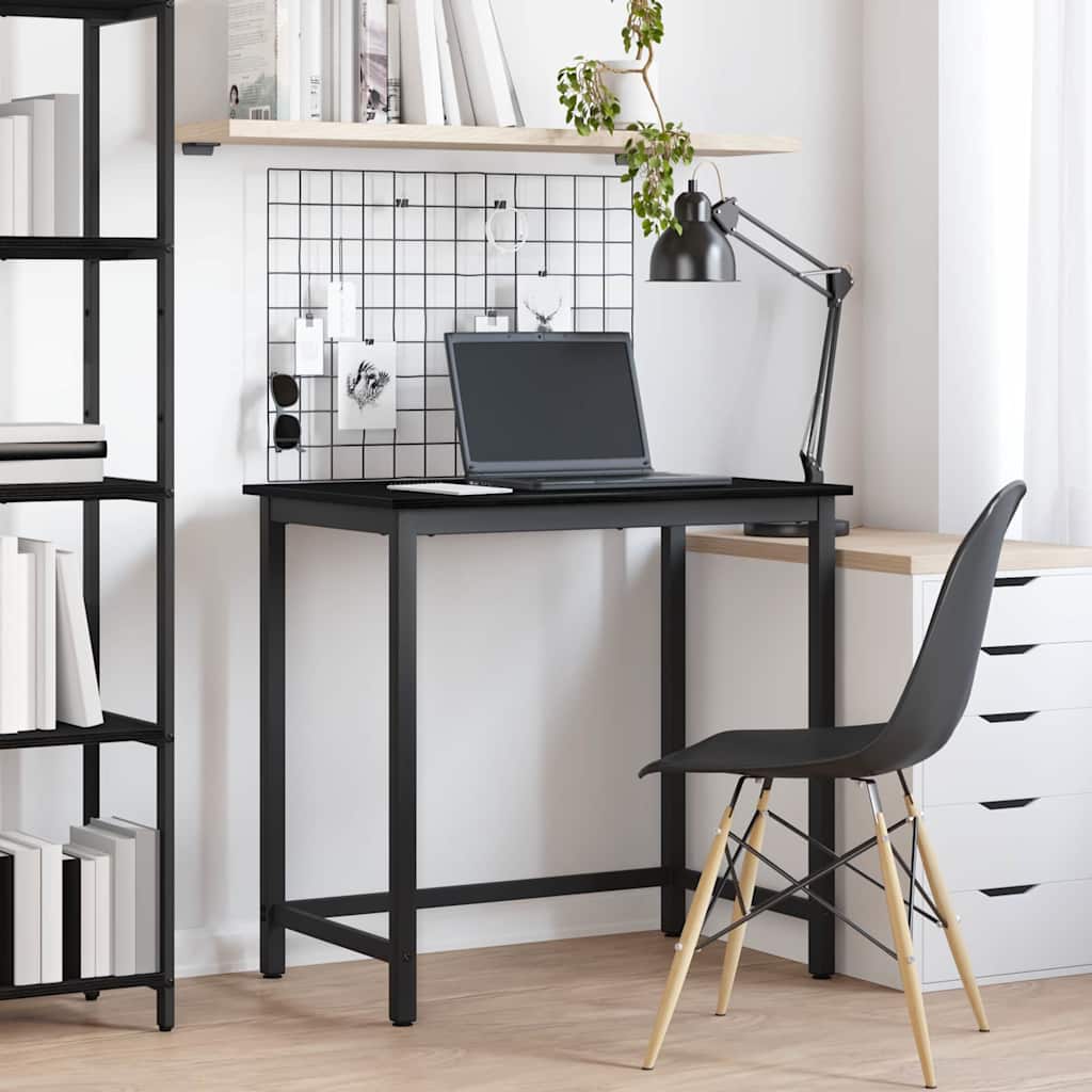 vidaXL stół Czarny Dąb 100 x 50 x 76,5 cm Drewno inżynieryjne i stal