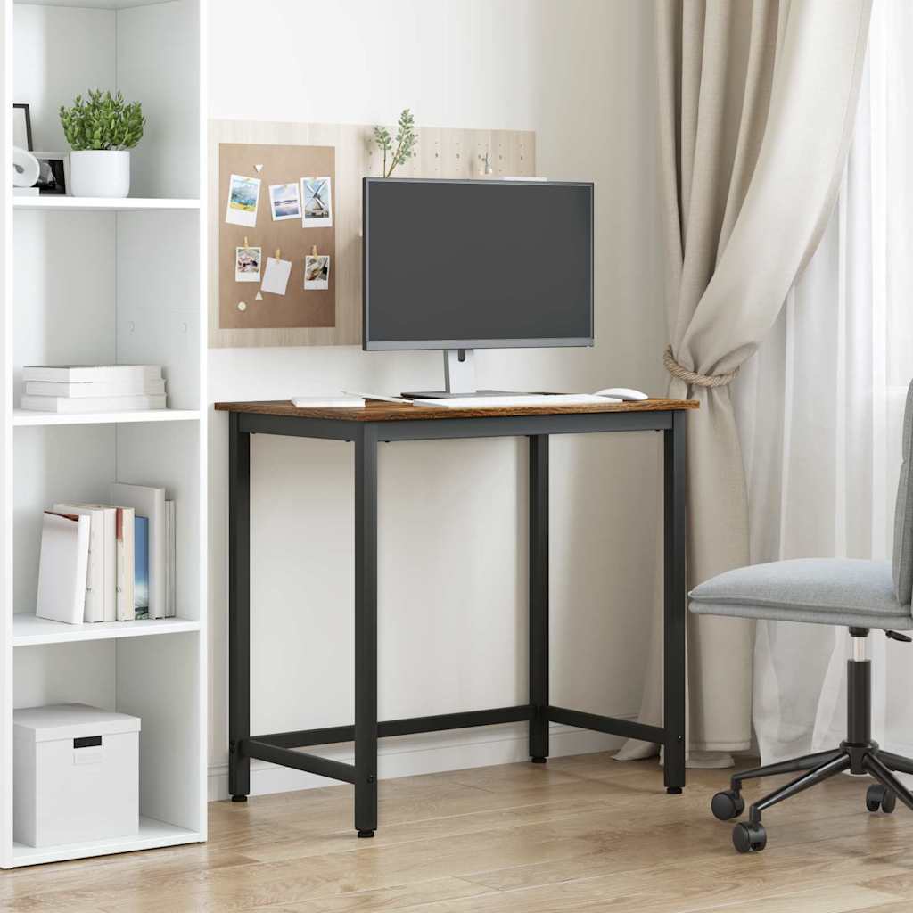 vidaXL stół Dąb wędzony 100 x 50 x 76,5 cm Drewno inżynieryjne i stal