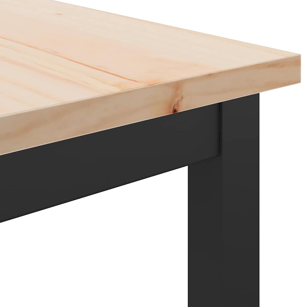 vidaXL stół Naturalny 100 x 50 x 91 cm Drewno inżynieryjne i stal