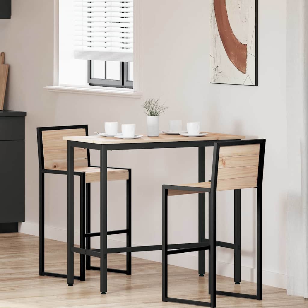 vidaXL stół Naturalny 100 x 50 x 91 cm Drewno inżynieryjne i stal