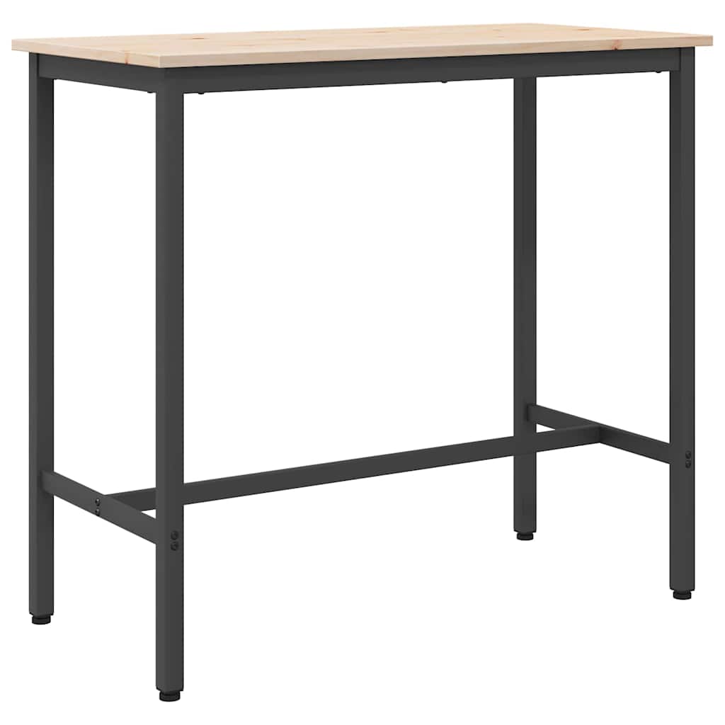 vidaXL stół Naturalny 100 x 50 x 91 cm Drewno inżynieryjne i stal
