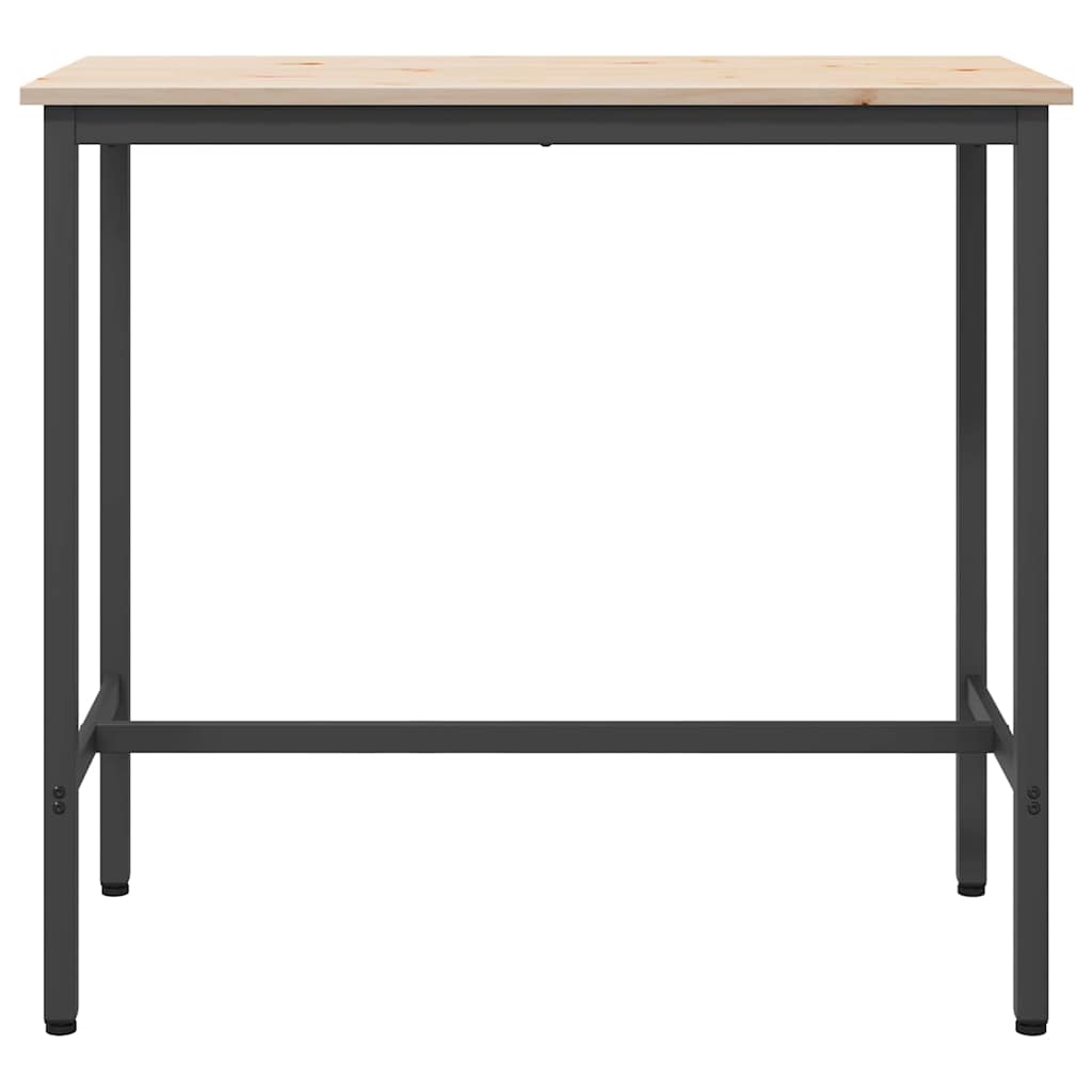 vidaXL stół Naturalny 100 x 50 x 91 cm Drewno inżynieryjne i stal