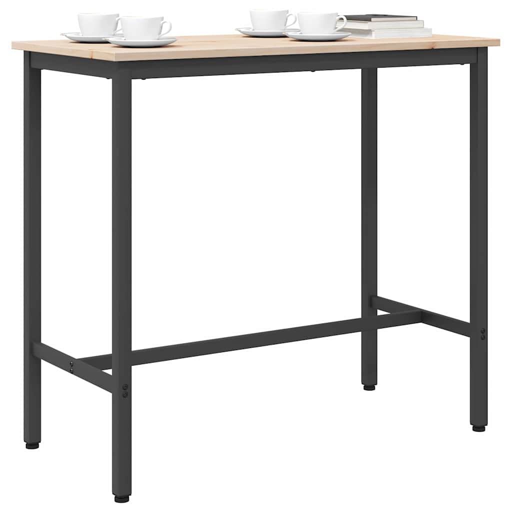 vidaXL stół Naturalny 100 x 50 x 91 cm Drewno inżynieryjne i stal