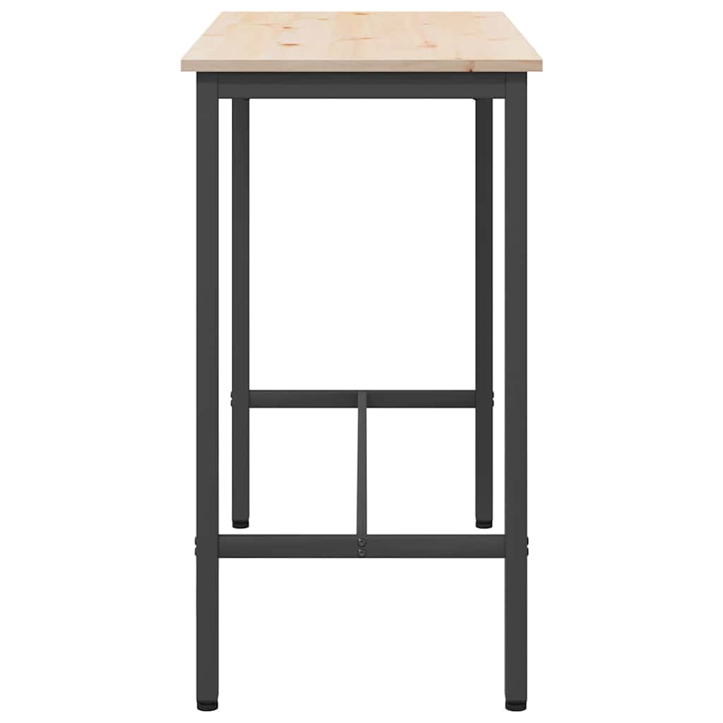 vidaXL stół Naturalny 100 x 50 x 91 cm Drewno inżynieryjne i stal