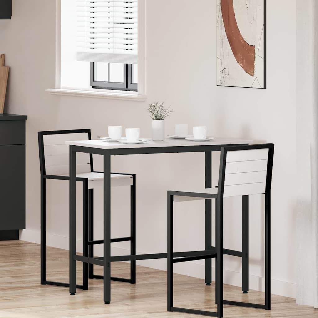 vidaXL stół Biały 100 x 50 x 91 cm Drewno inżynieryjne i stal