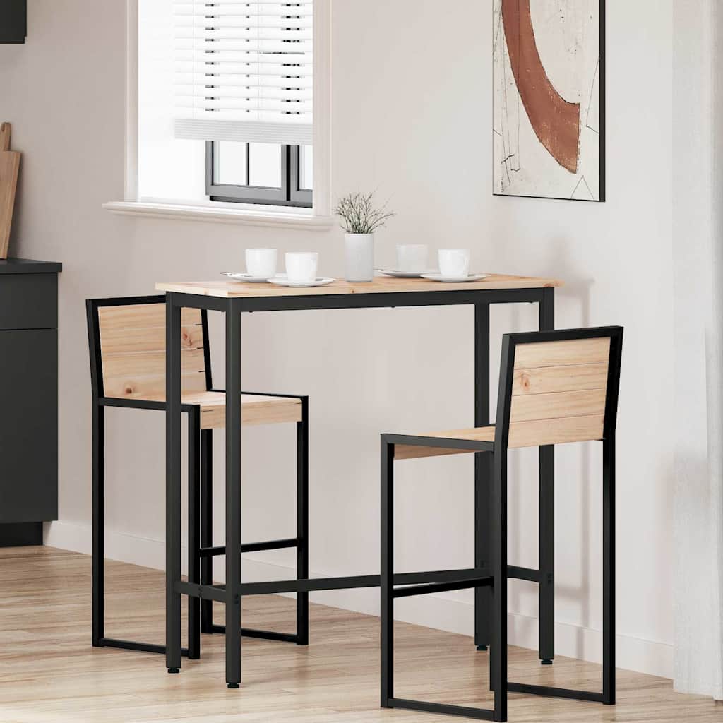 vidaXL stół Naturalny 100 x 40 x 101 cm Drewno inżynieryjne i stal