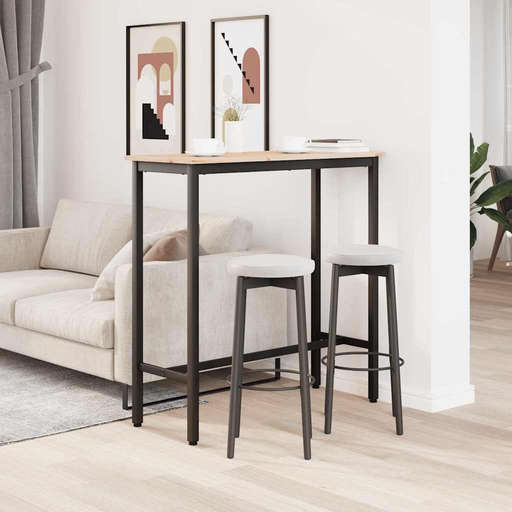 vidaXL stół Naturalny 100 x 40 x 101 cm Drewno inżynieryjne i stal