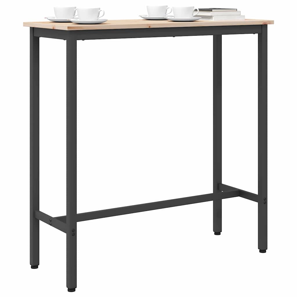 vidaXL stół Naturalny 100 x 40 x 101 cm Drewno inżynieryjne i stal