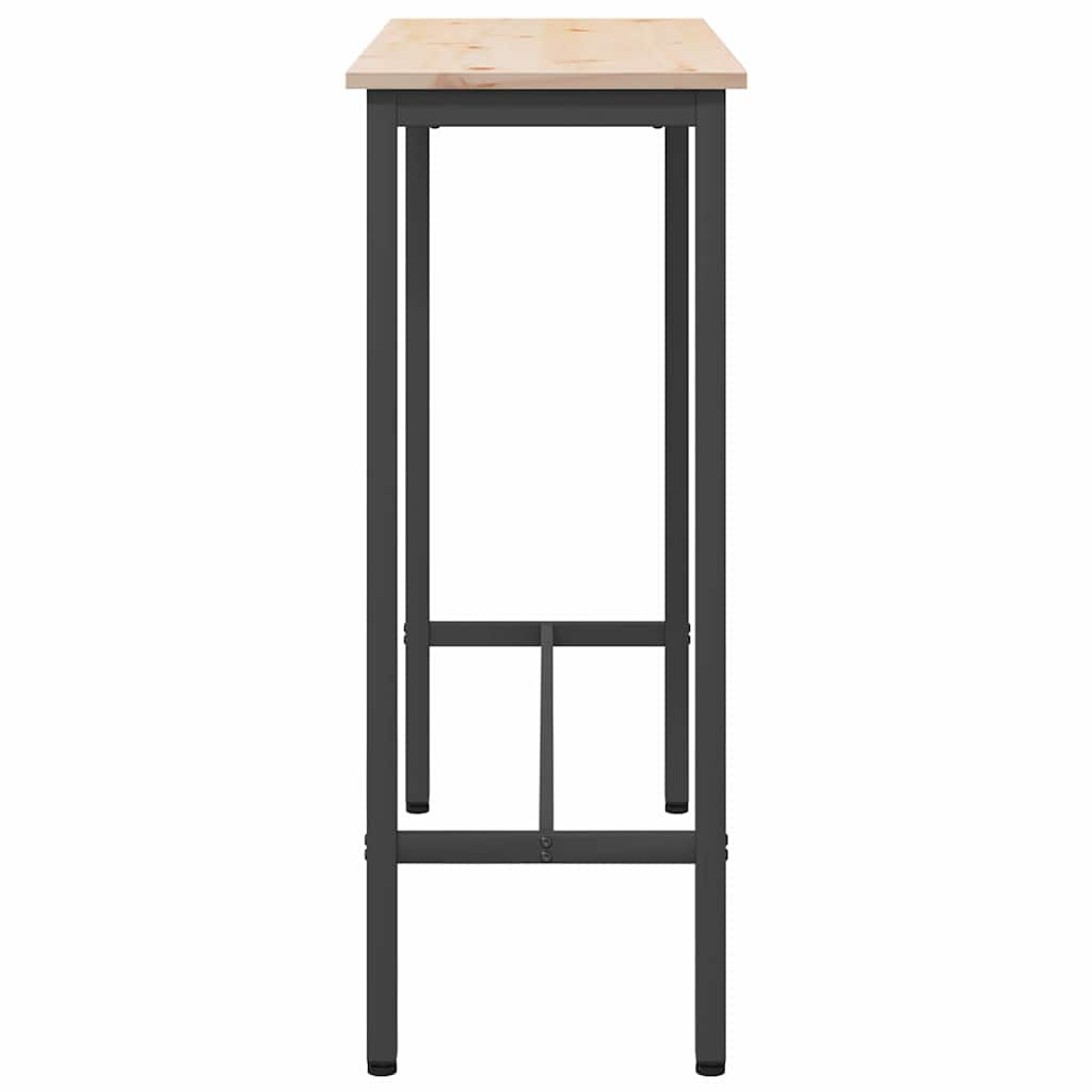 vidaXL stół Naturalny 100 x 40 x 101 cm Drewno inżynieryjne i stal