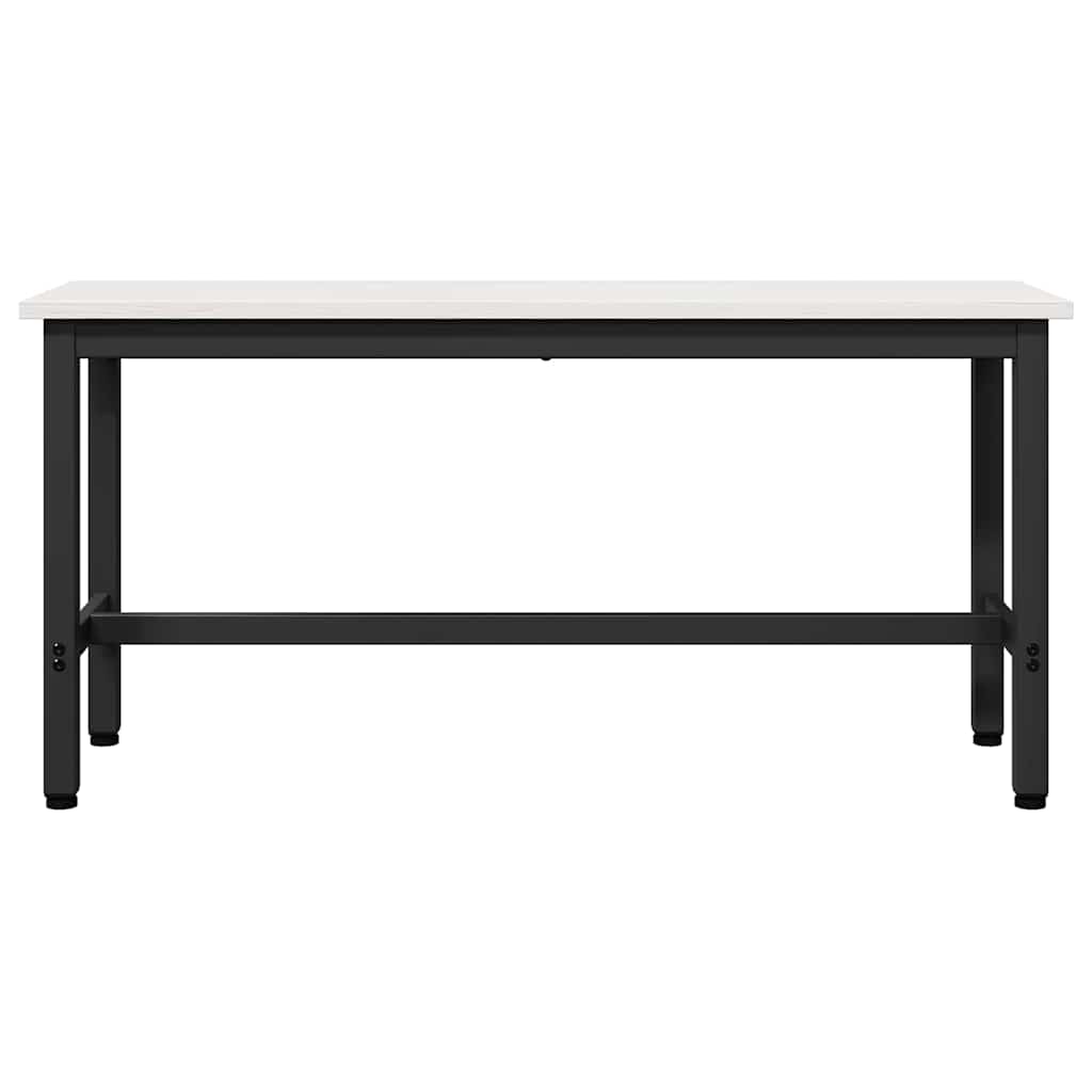 vidaXL Ławka jadalniana Biały 100 x 32,5 x 49 cm Lite drewno sosnowe