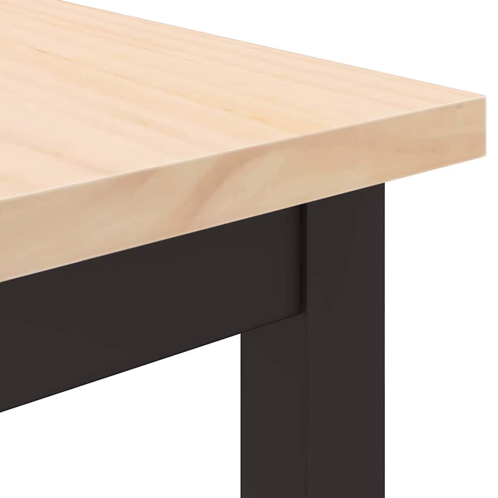vidaXL stół Naturalny 80 x 50 x 77 cm Drewno inżynieryjne i stal