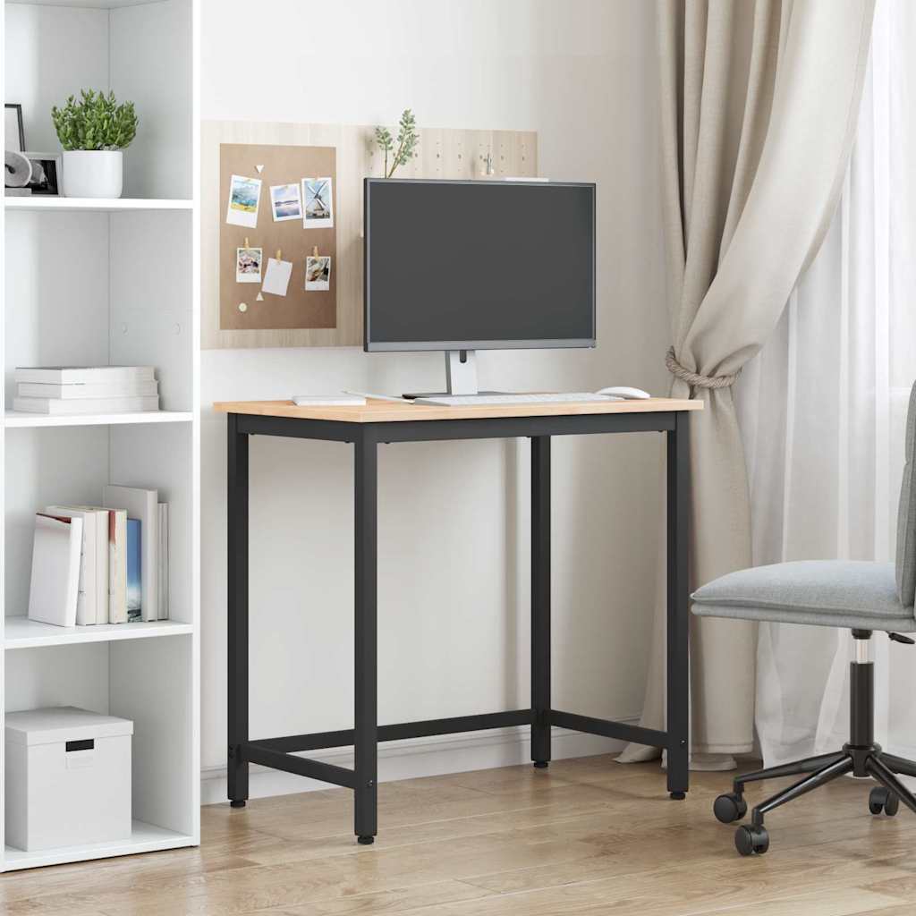 vidaXL stół Naturalny 80 x 50 x 77 cm Drewno inżynieryjne i stal