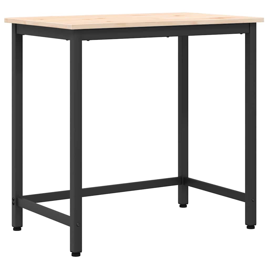 vidaXL stół Naturalny 80 x 50 x 77 cm Drewno inżynieryjne i stal