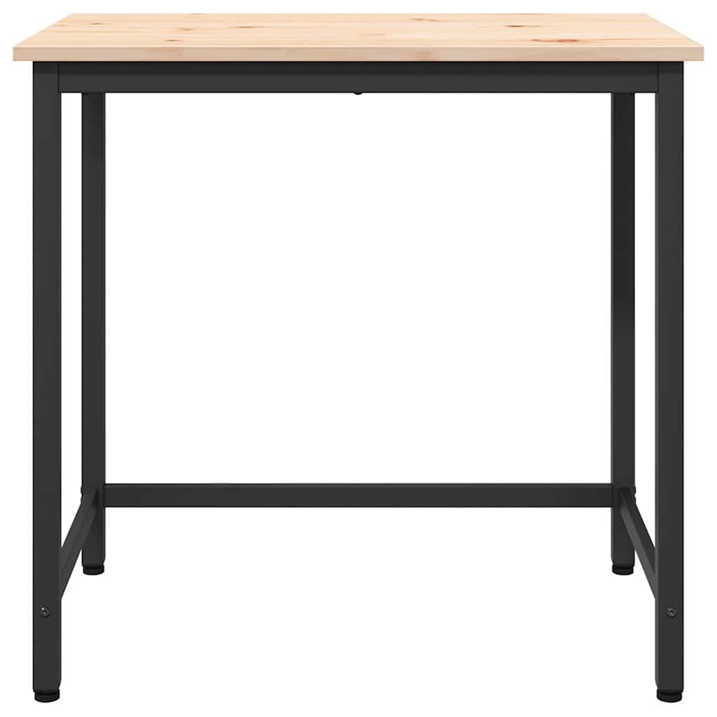 vidaXL stół Naturalny 80 x 50 x 77 cm Drewno inżynieryjne i stal
