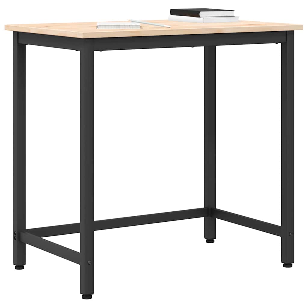 vidaXL stół Naturalny 80 x 50 x 77 cm Drewno inżynieryjne i stal