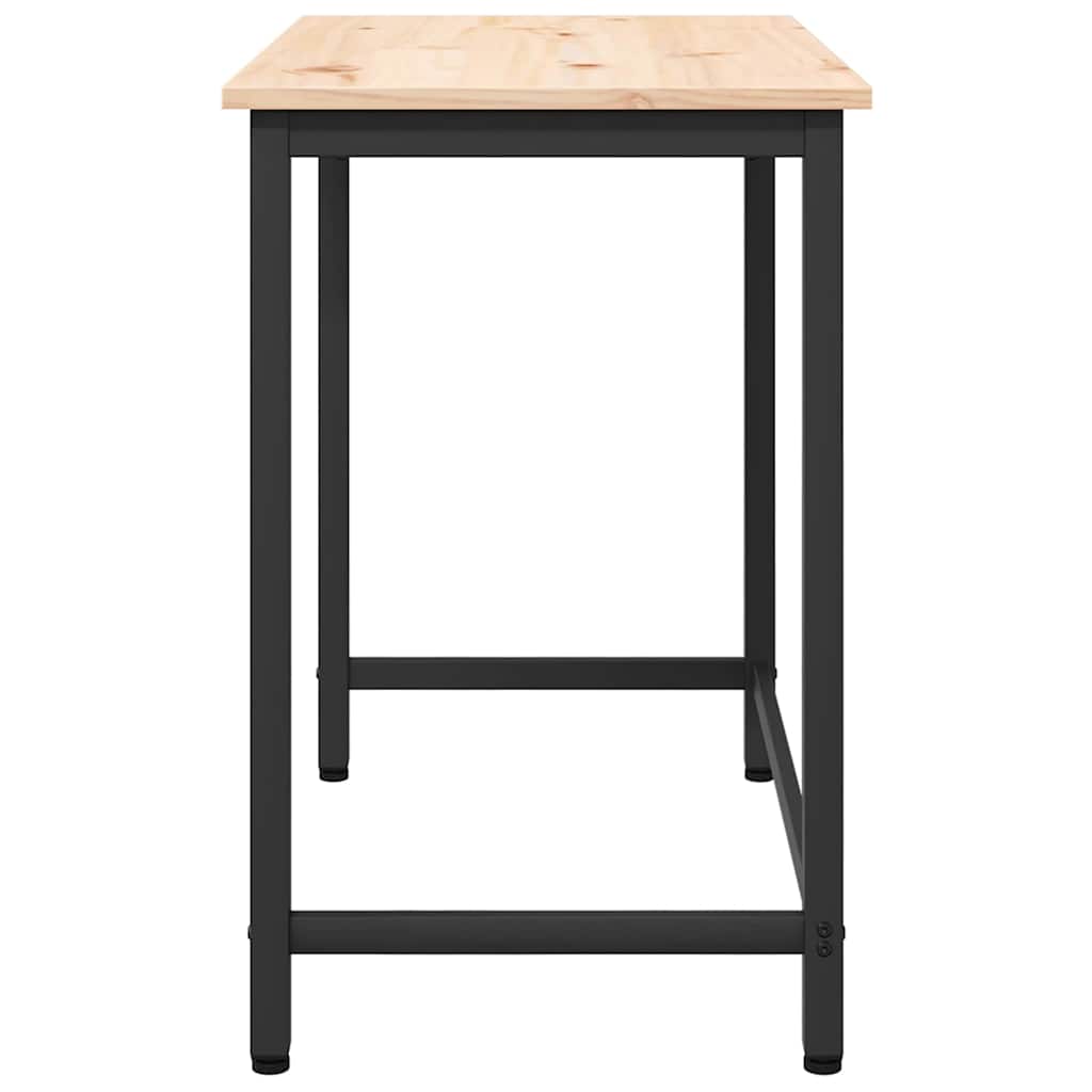 vidaXL stół Naturalny 80 x 50 x 77 cm Drewno inżynieryjne i stal
