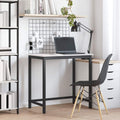 vidaXL stół Biały 80 x 50 x 77 cm Drewno inżynieryjne i stal