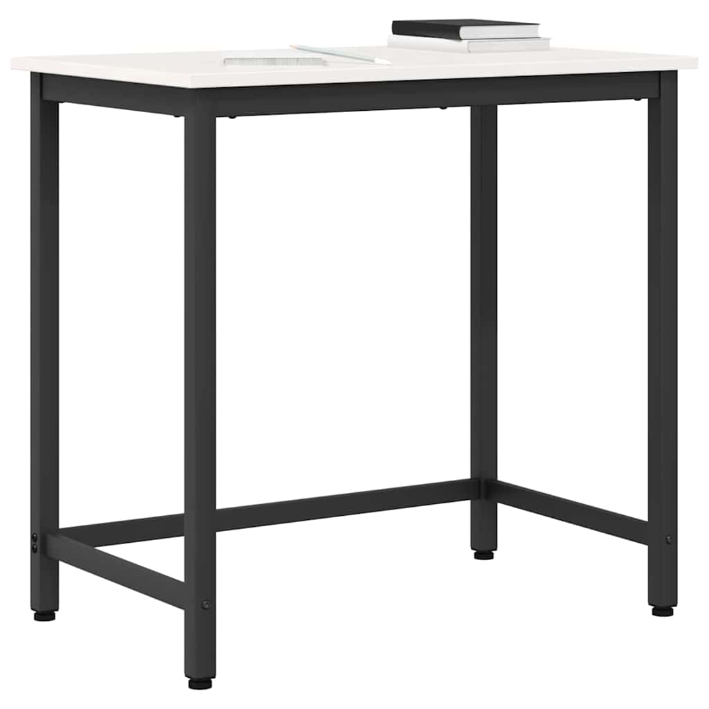 vidaXL stół Biały 80 x 50 x 77 cm Drewno inżynieryjne i stal