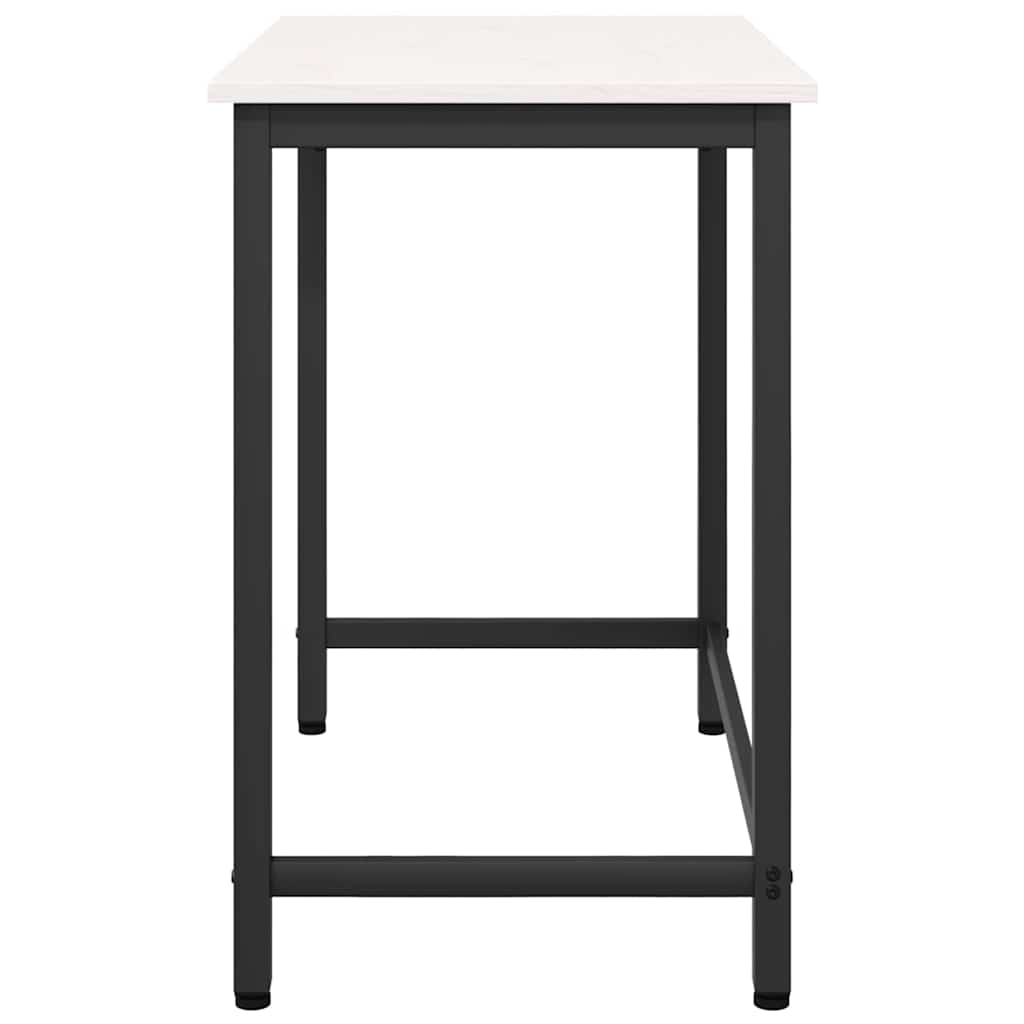 vidaXL stół Biały 80 x 50 x 77 cm Drewno inżynieryjne i stal