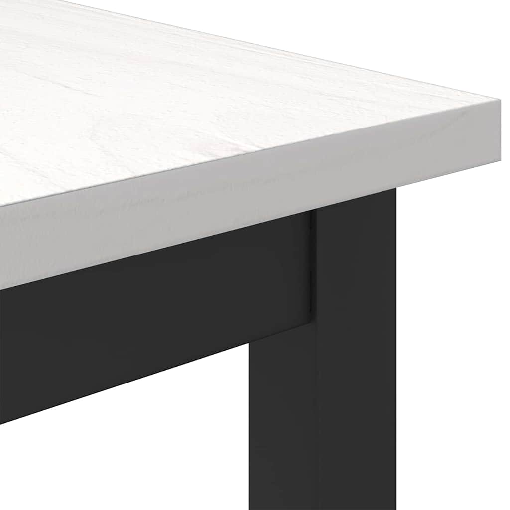 vidaXL stół Biały 100 x 50 x 77 cm Drewno inżynieryjne i stal