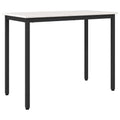 vidaXL stół Biały 100 x 50 x 77 cm Drewno inżynieryjne i stal