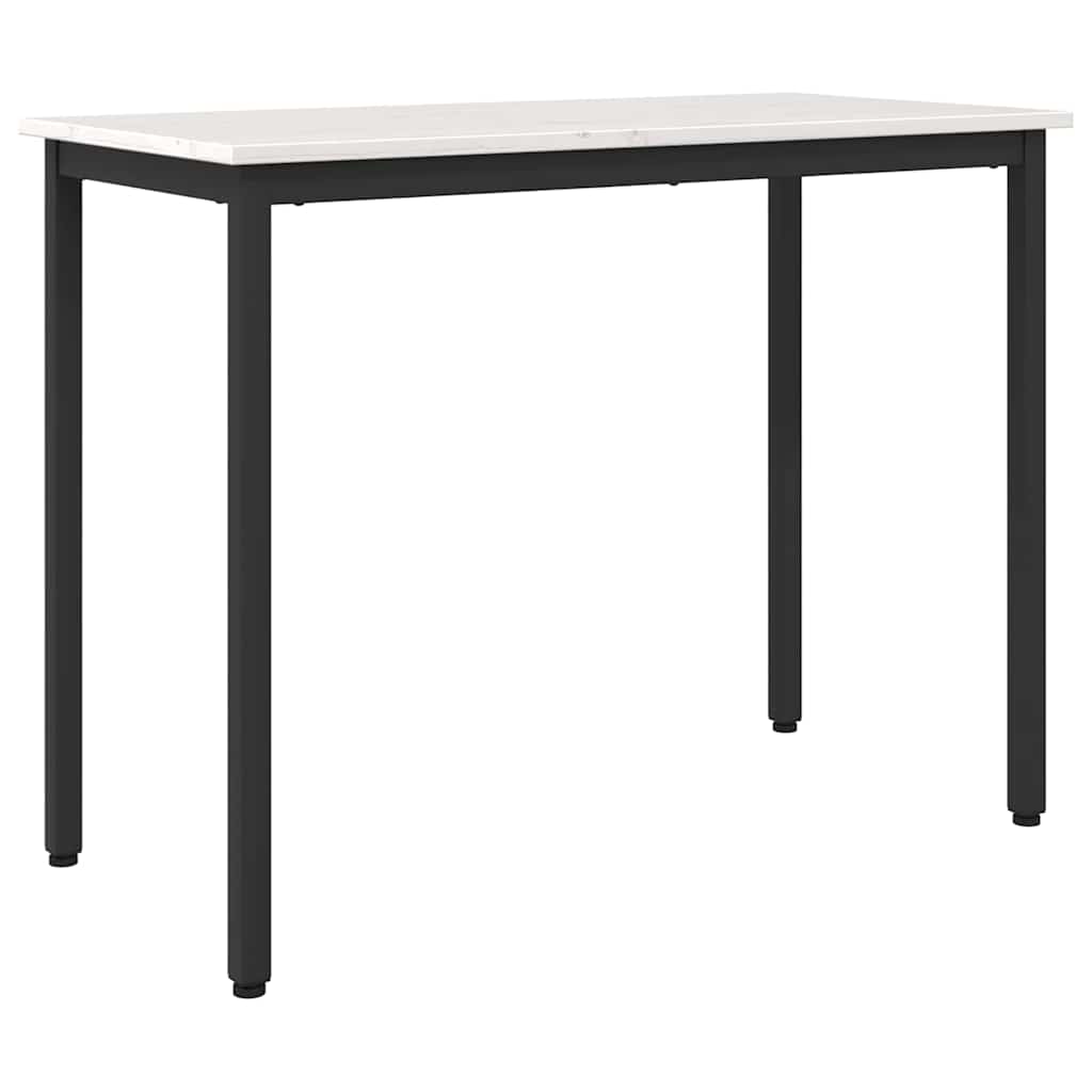 vidaXL stół Biały 100 x 50 x 77 cm Drewno inżynieryjne i stal