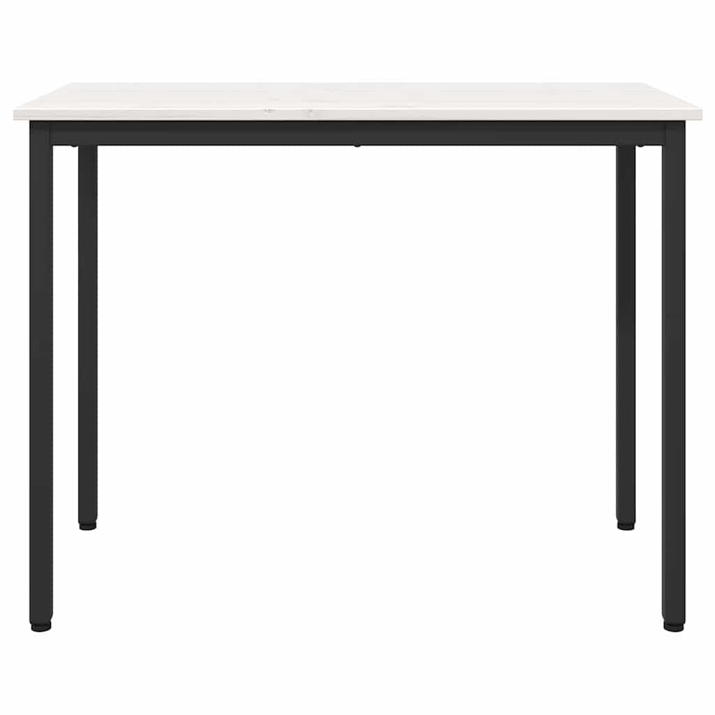 vidaXL stół Biały 100 x 50 x 77 cm Drewno inżynieryjne i stal