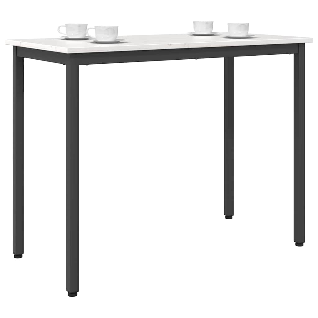vidaXL stół Biały 100 x 50 x 77 cm Drewno inżynieryjne i stal