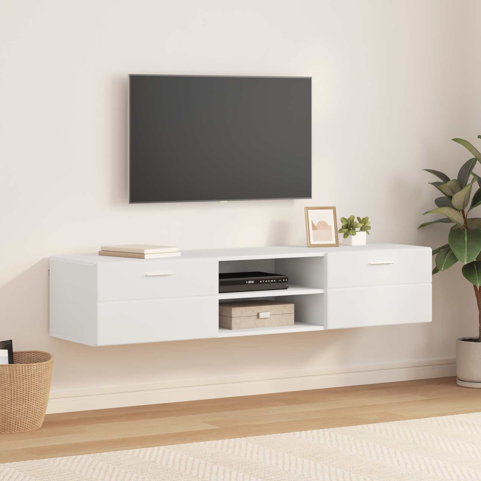 vidaXL Drewniana szafka Biały 150 x 39 x 30 cm Materiał drewnopochodny