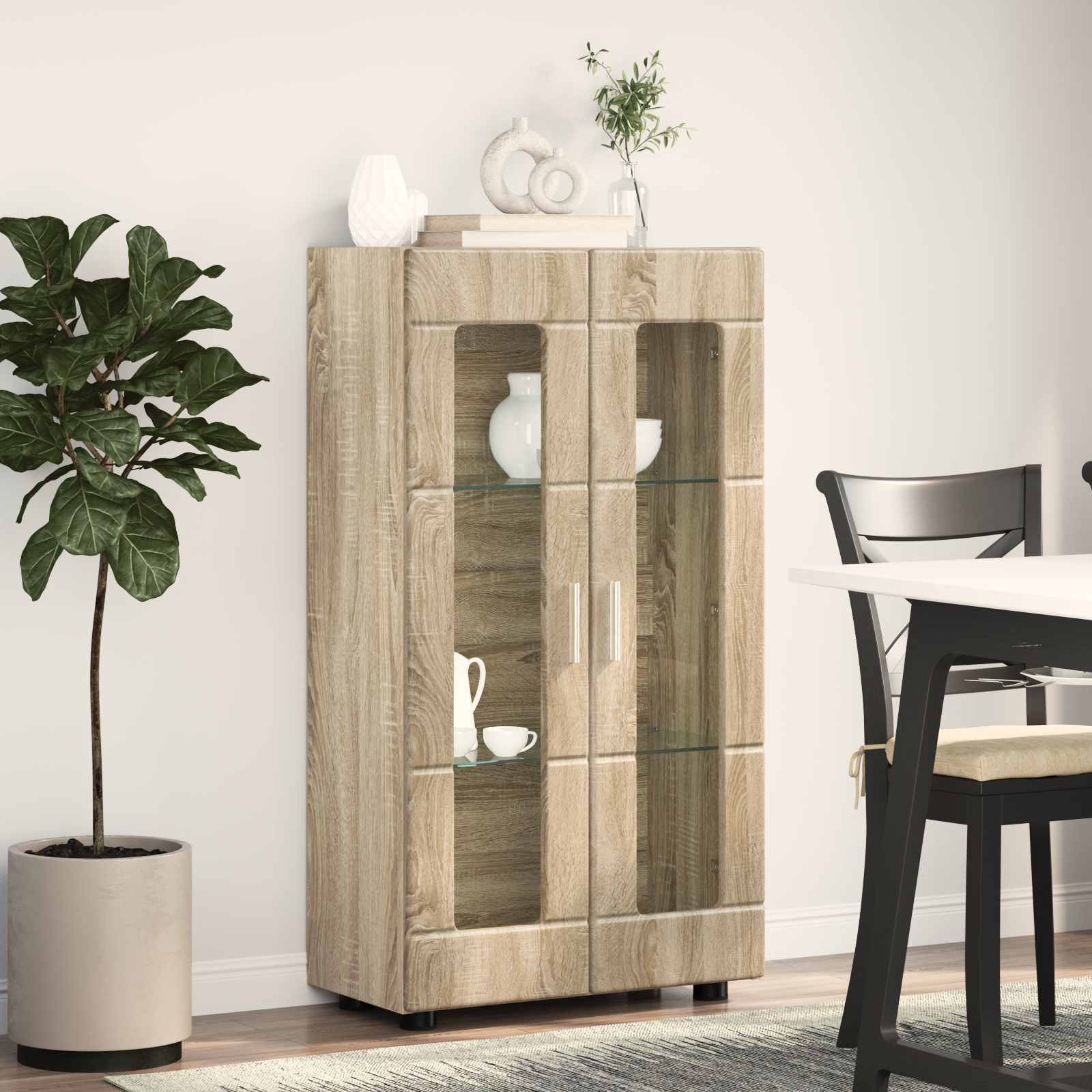 vidaXL Bufet FLORIN 55,5 x 29 x 100 cm Dąb Sonoma Drewno inżynieryjne