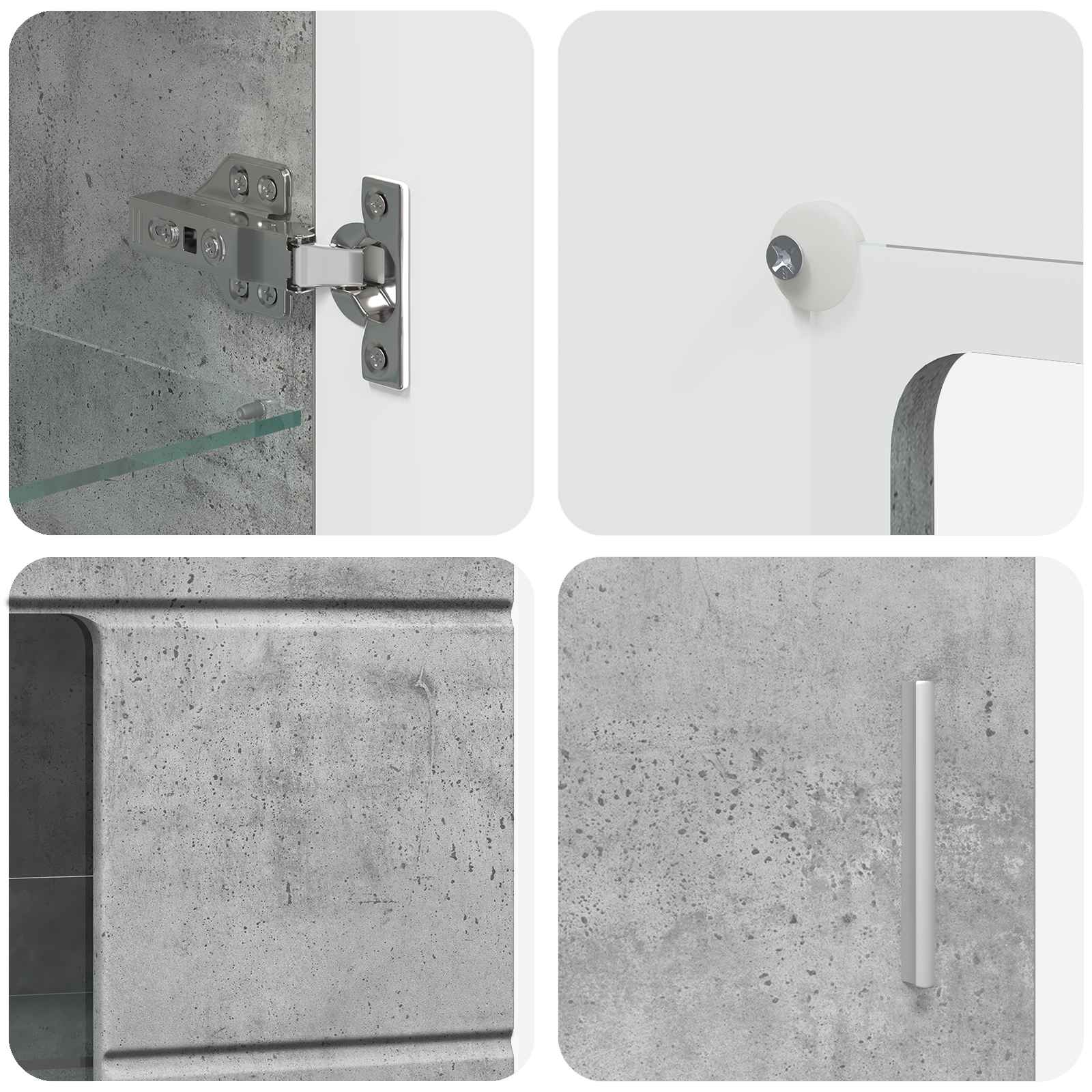 vidaXL Bufet FLORIN 55,5 x 29 x 100 cm Betonowy szary