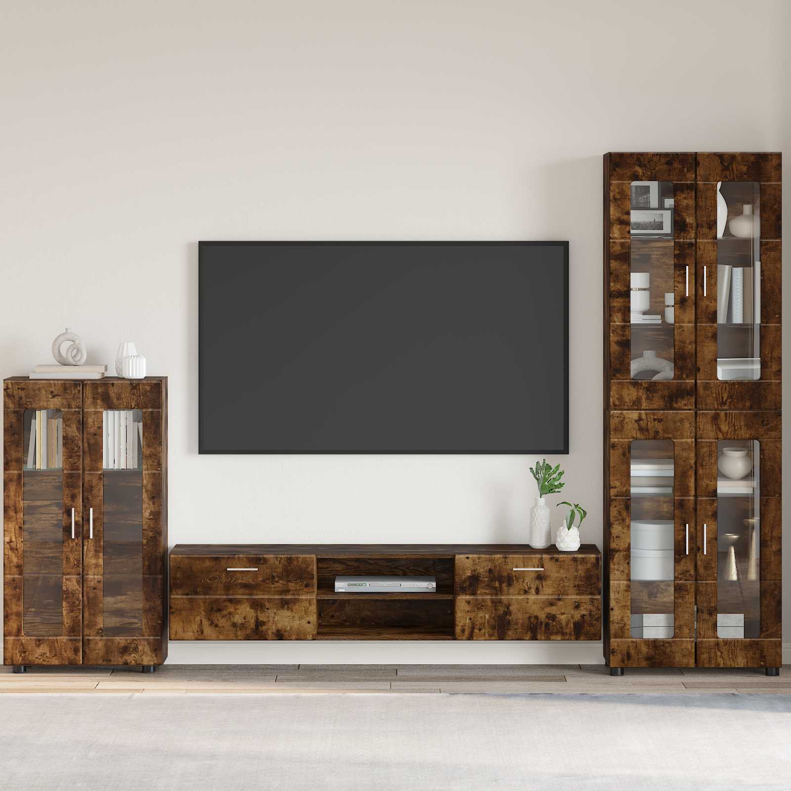 vidaXL Bufet FLORIN 55,5 x 29 x 100 cm Dąb wędzony Drewno inżynieryjne