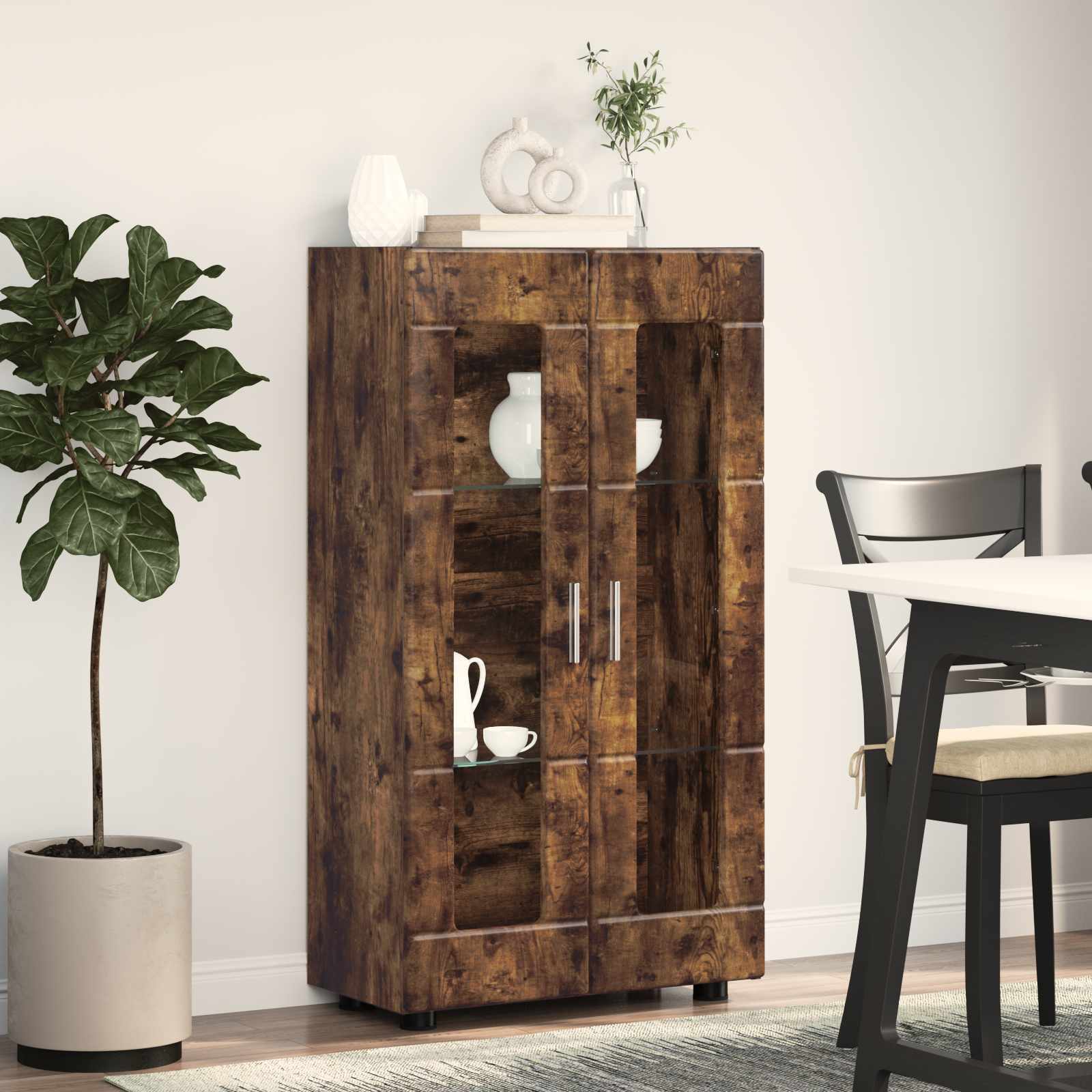 vidaXL Bufet FLORIN 55,5 x 29 x 100 cm Dąb wędzony Drewno inżynieryjne