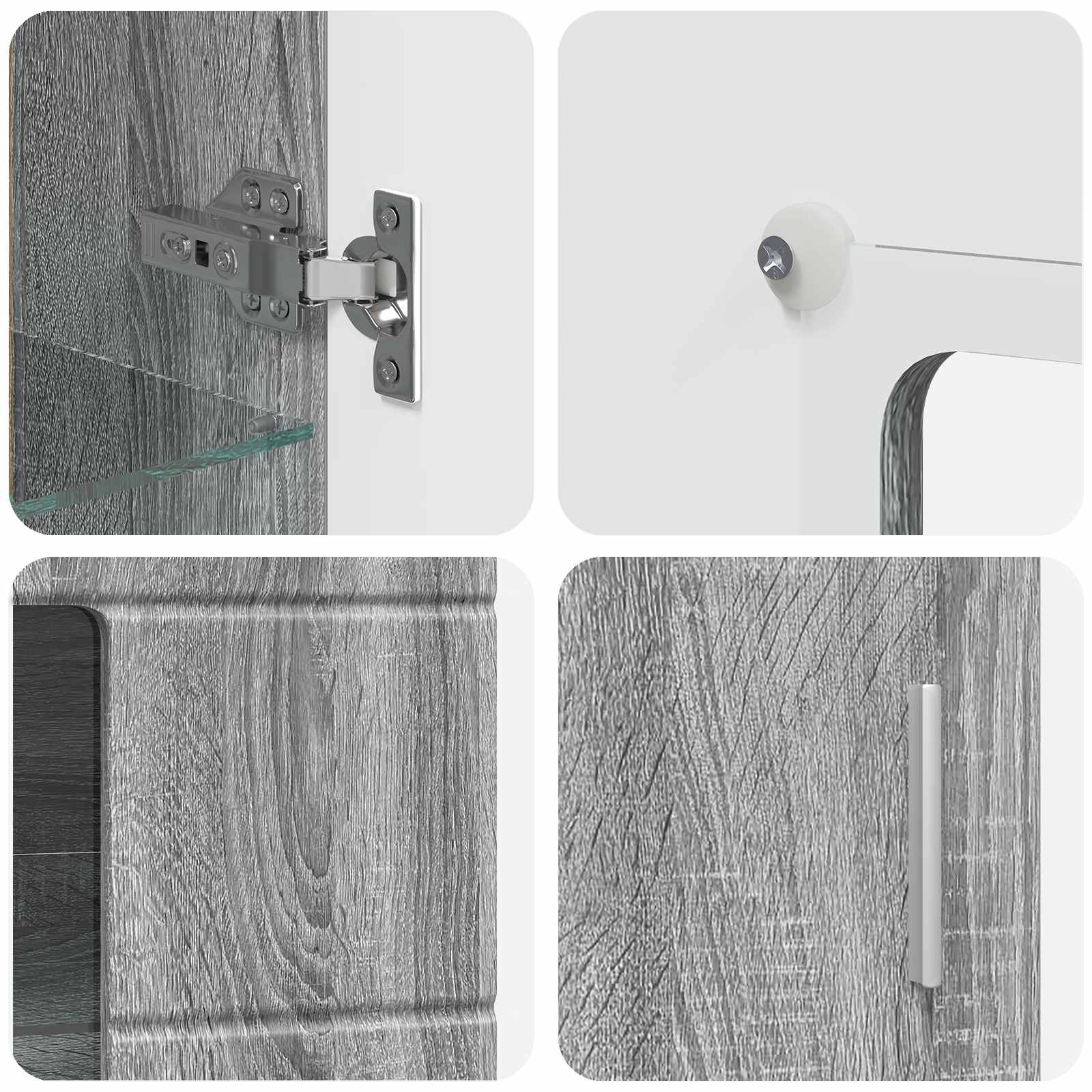 vidaXL Bufet FLORIN 55,5 x 29 x 100 cm Szary Sonoma