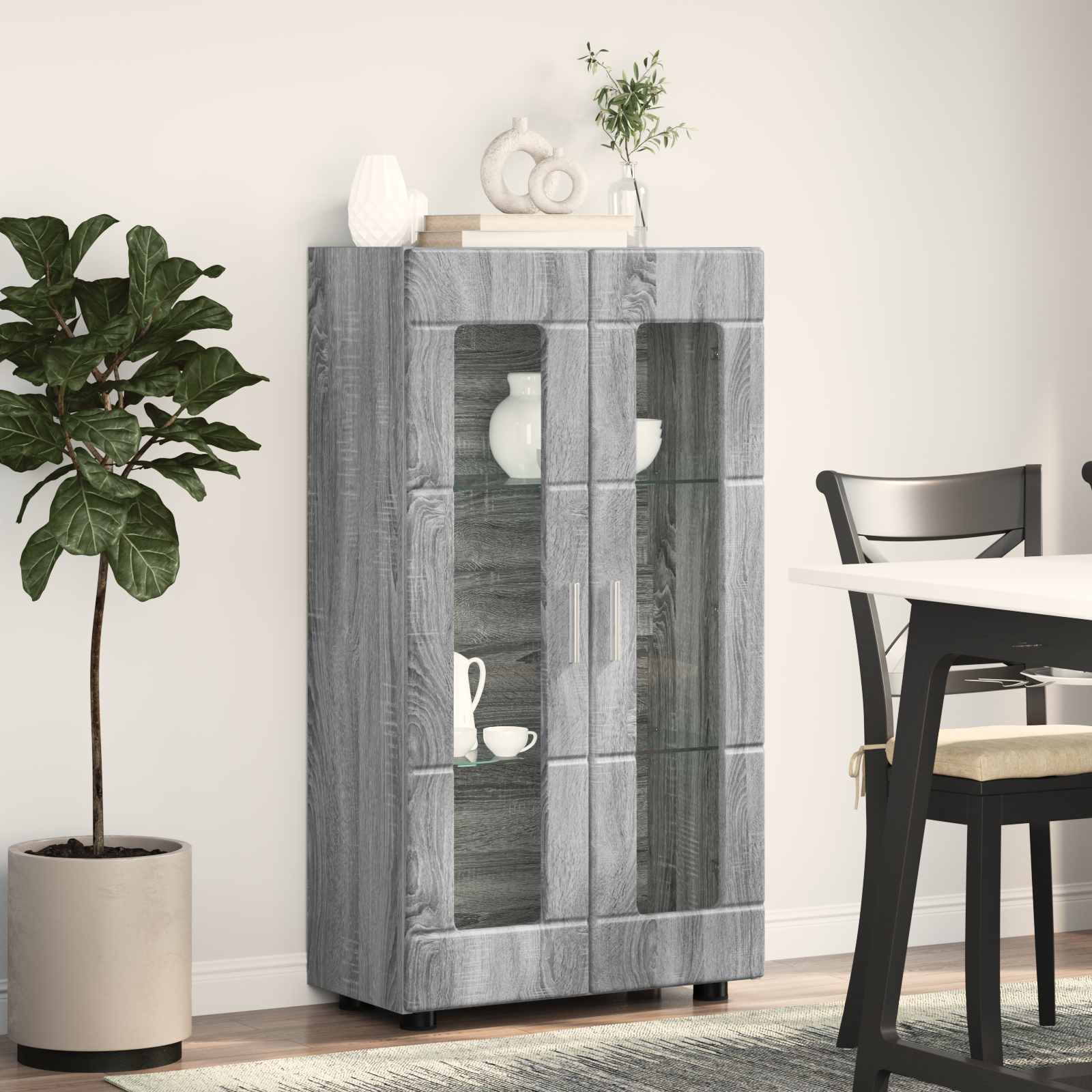 vidaXL Bufet FLORIN 55,5 x 29 x 100 cm Szary Sonoma