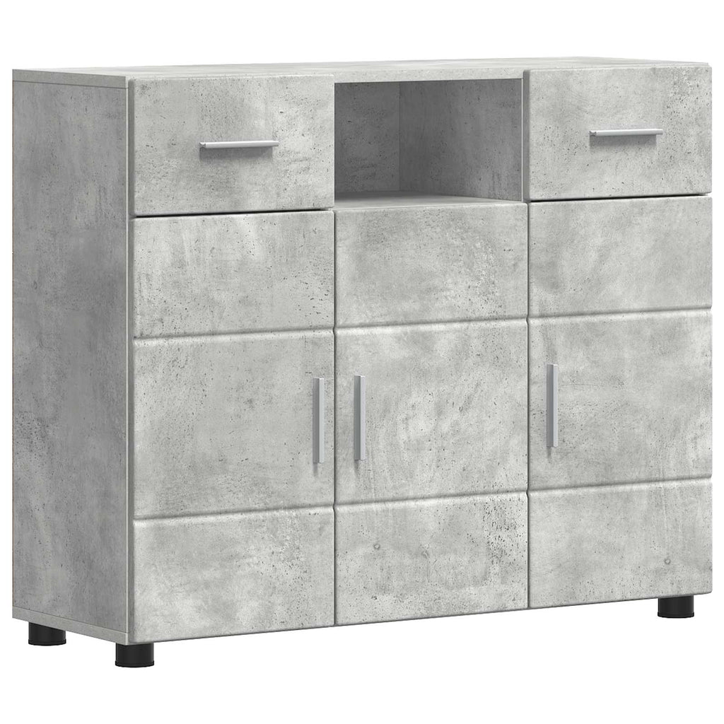 vidaXL Drewniana szafka z szufladą Betonowy szary 88,5 x 30,5 x 73 cm