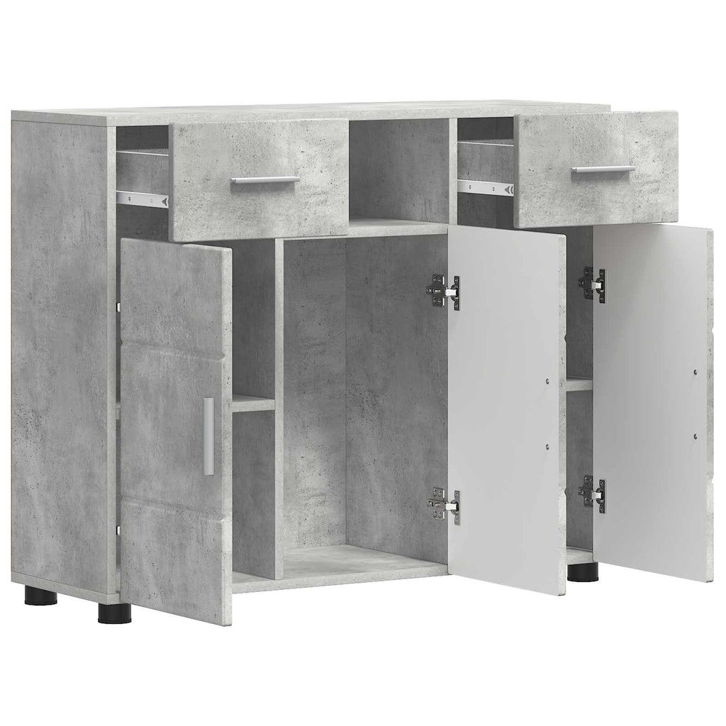 vidaXL Drewniana szafka z szufladą Betonowy szary 88,5 x 30,5 x 73 cm
