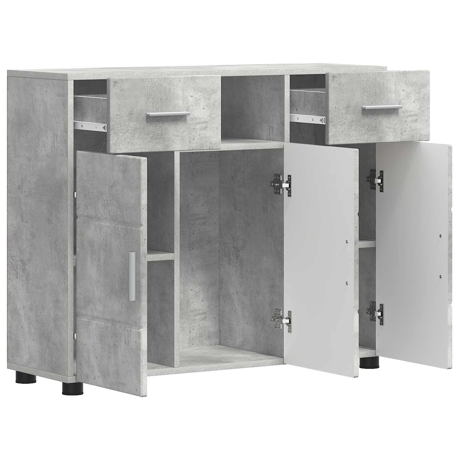 vidaXL Drewniana szafka z szufladą Betonowy szary 88,5 x 30,5 x 73 cm